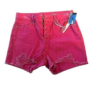 S.O.N.G. Super High Rise Shorts 5-Button Fly Pink Women’s Size 1 NWT